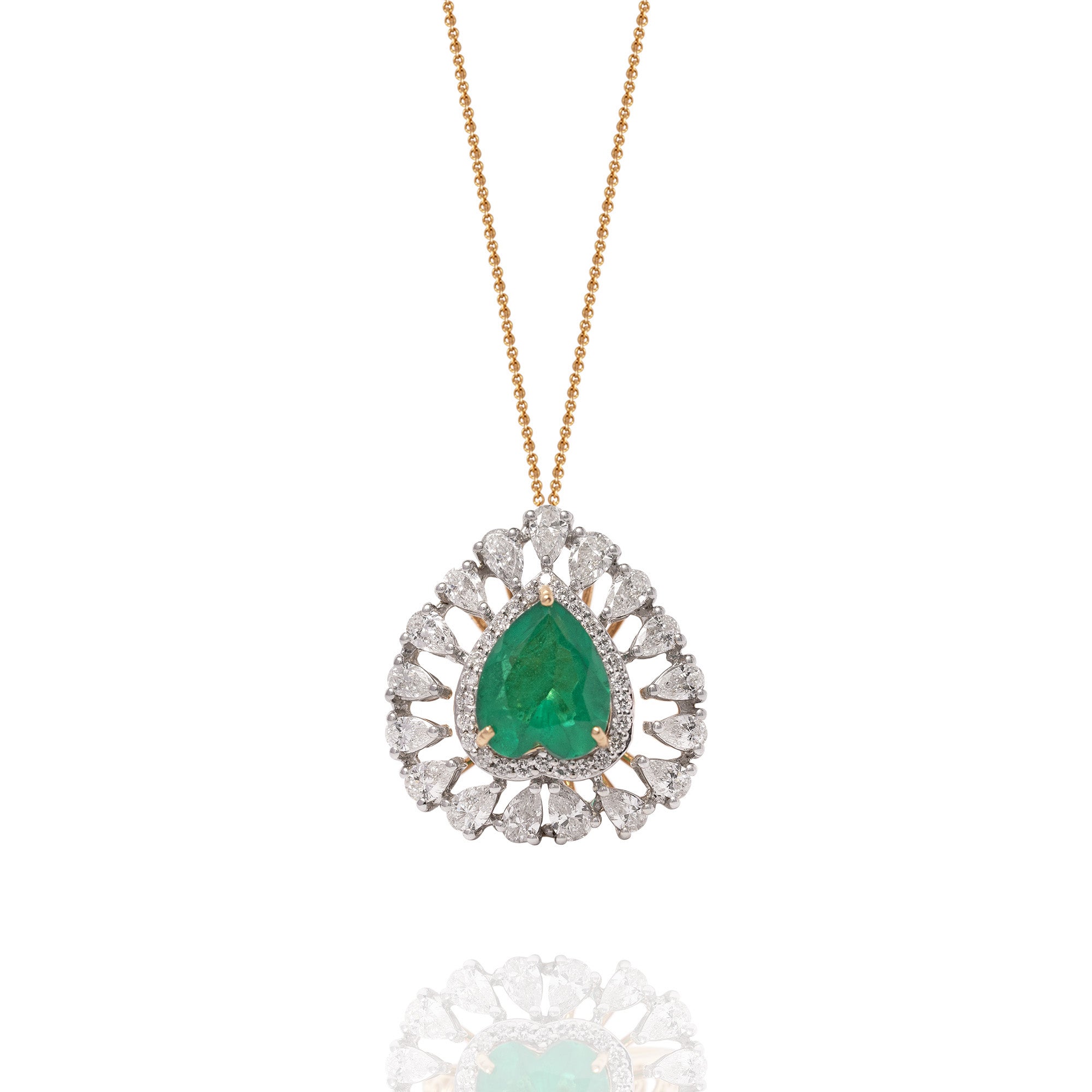 Whitley Drop Emerald Lab Diamond Pendant