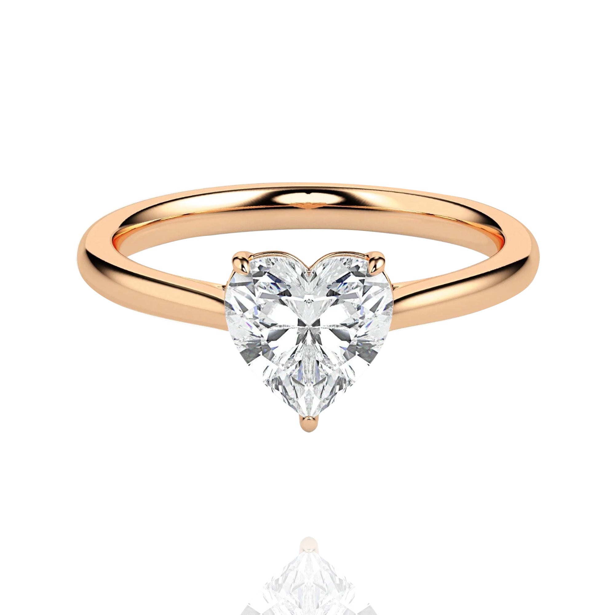 classic Heart lab grown solitaire ring