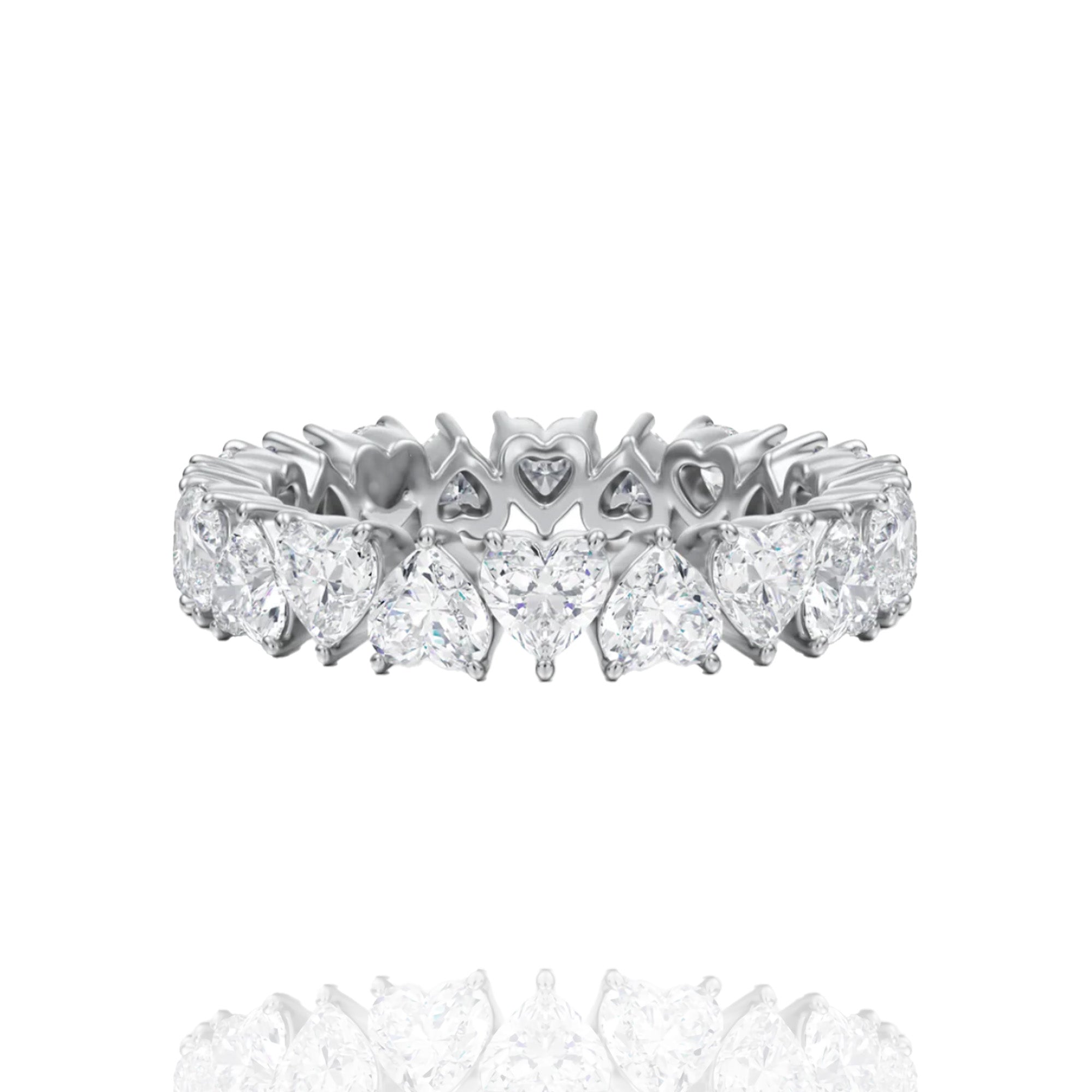 classic Heart lab grown solitaire eternity band