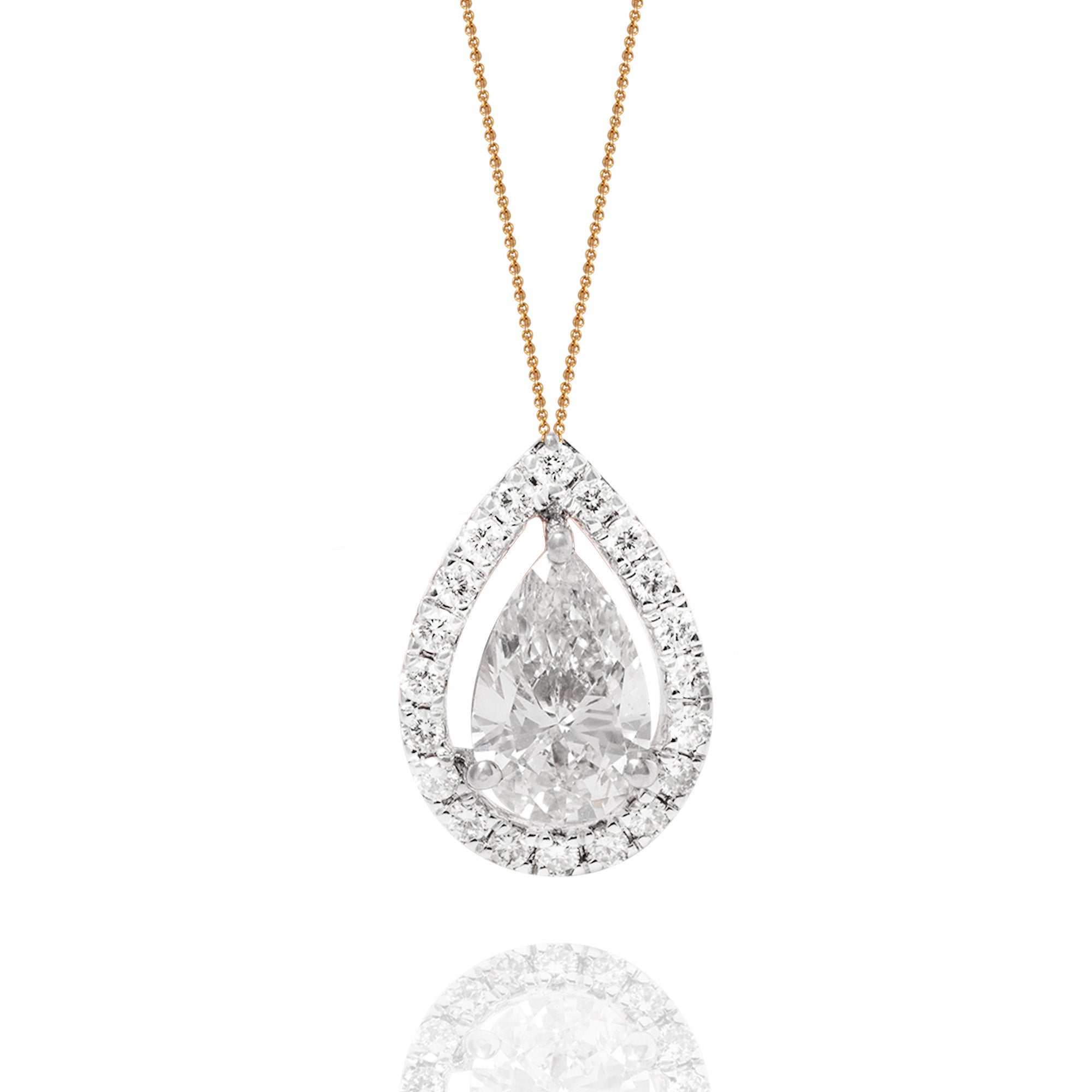 Halo Drop Lab Solitaire Diamond Pendant