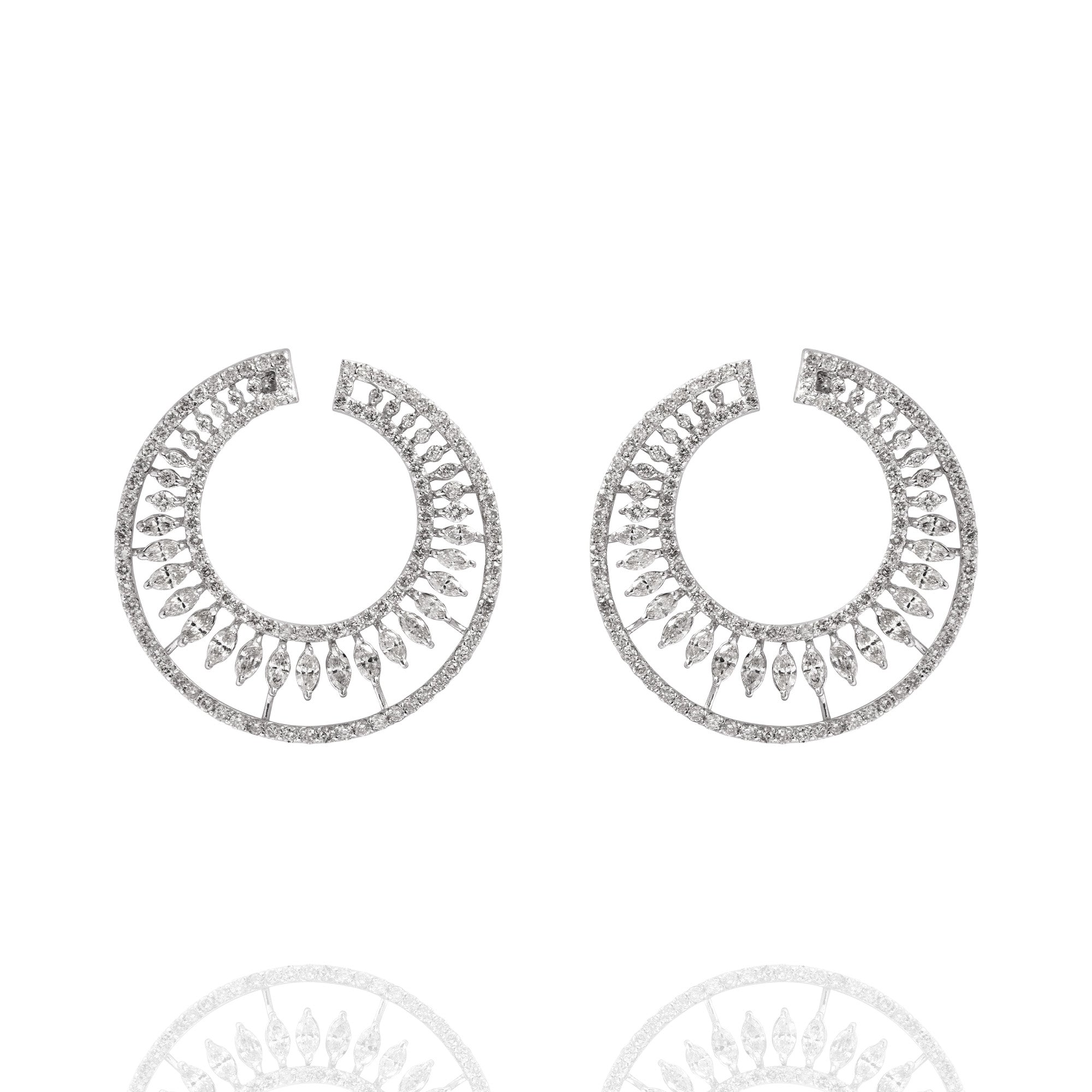 Lab Diamond Crescent Earring
