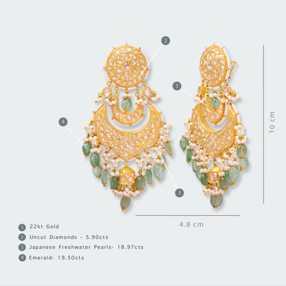 Zara Uncut Diamond Chaand Balis