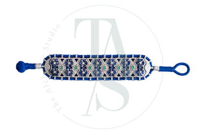 Delphi Emerald, Blue Sapphire and Diamond Bracelet