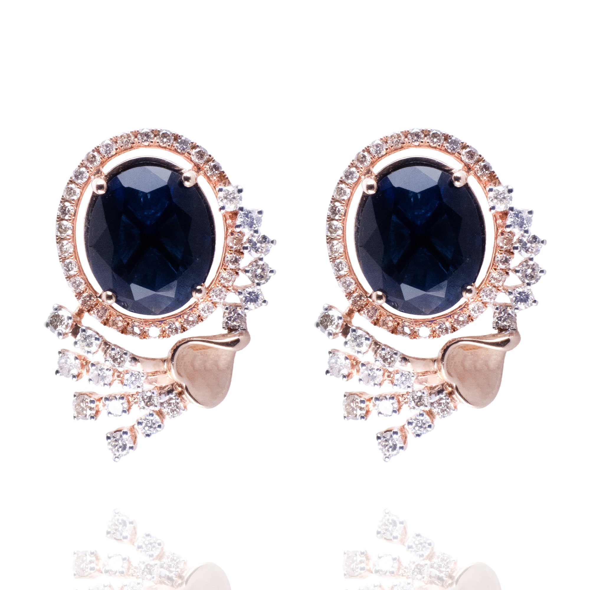Rosela Blue Stone Diamond Earrings
