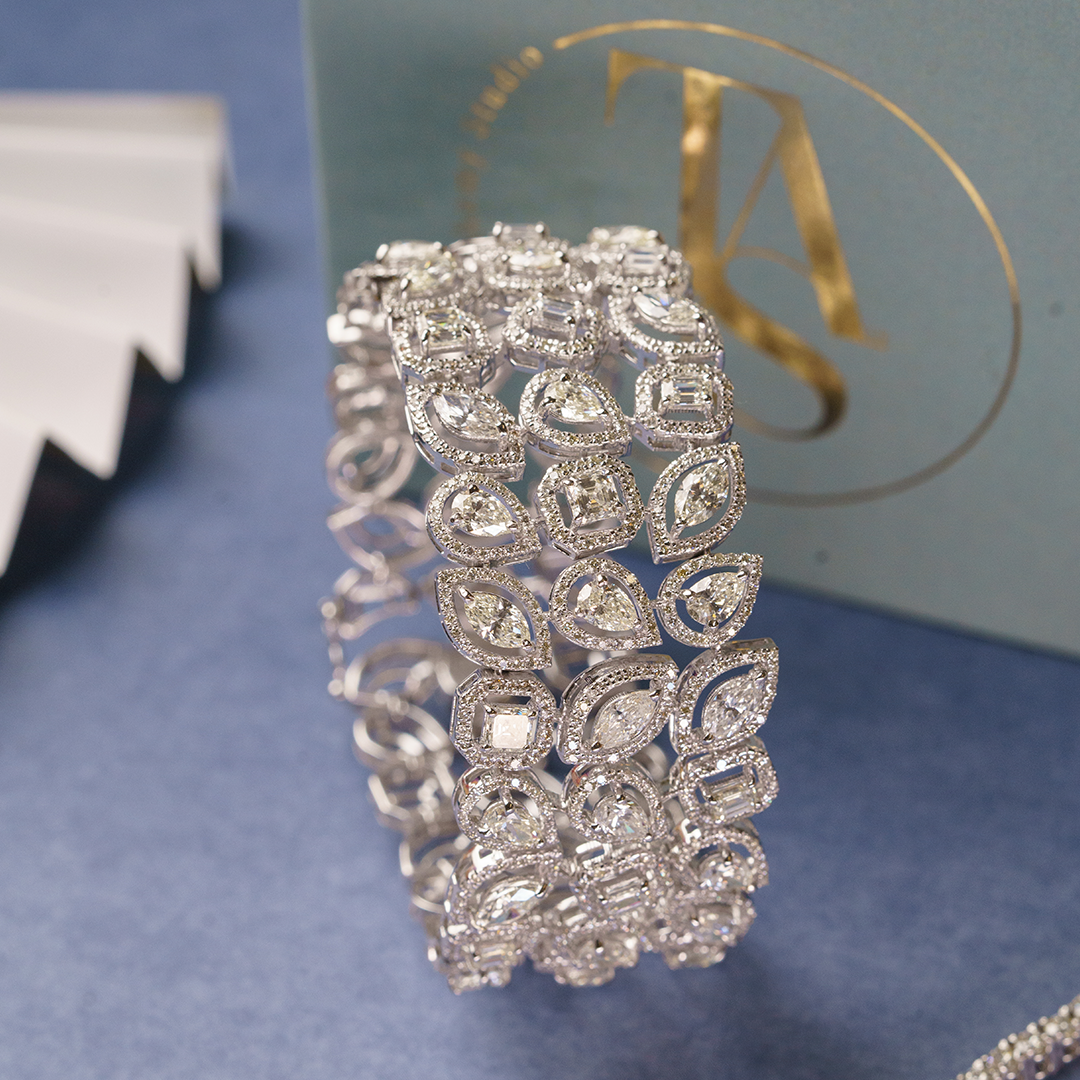 3 Layer Fancy Shape Diamond Bracelet