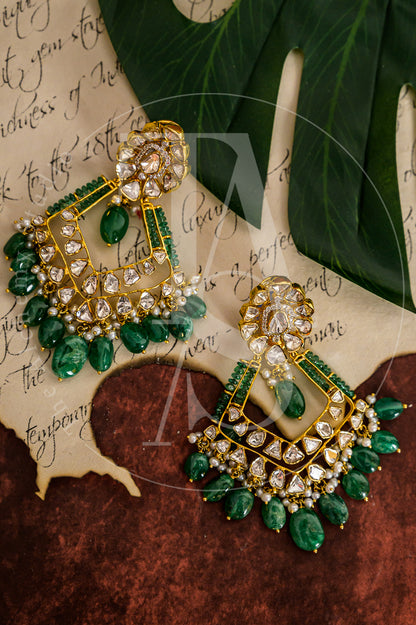 Mahika Polki and Emerald Chaand Balis