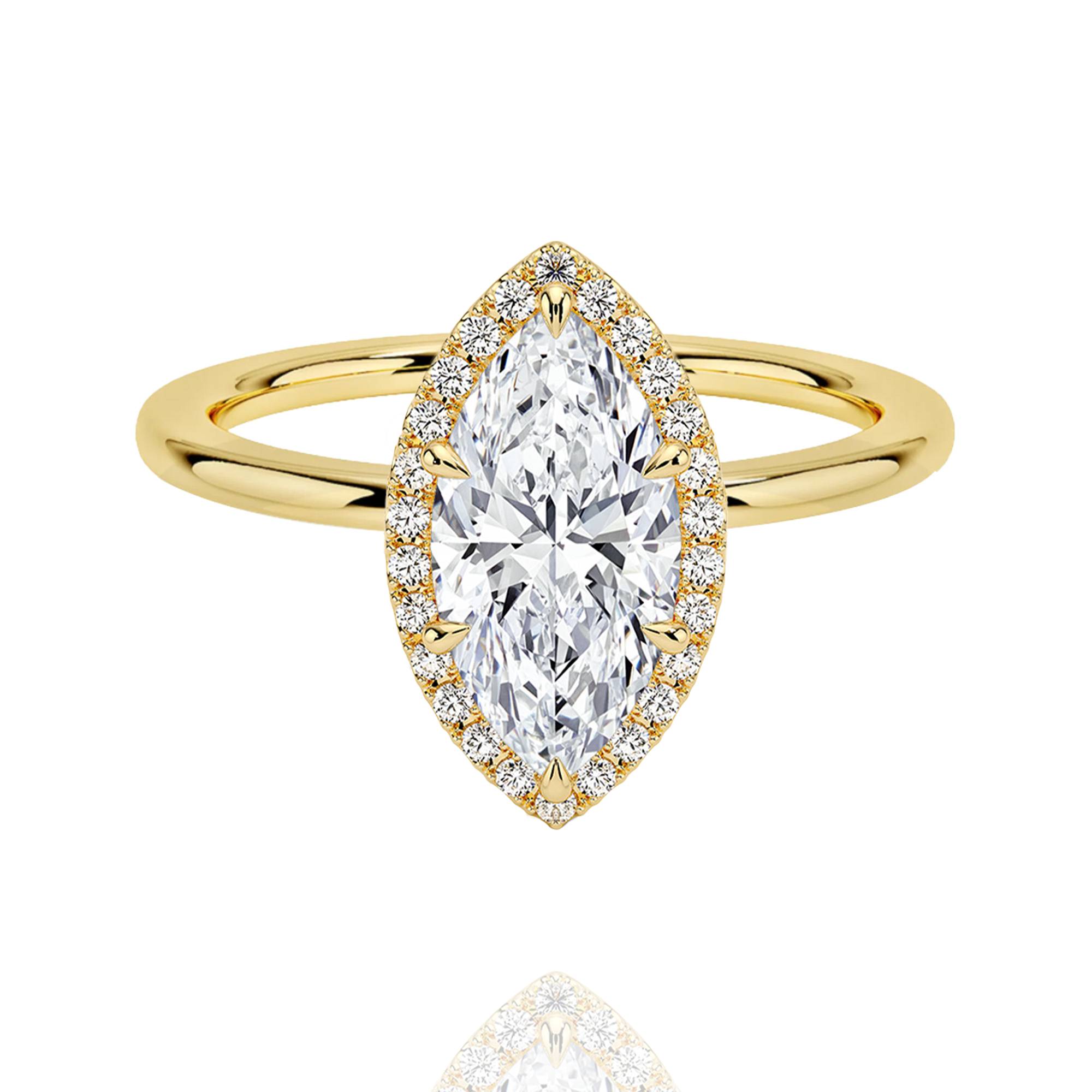 Classic Halo Marqise Lab Grown Ring