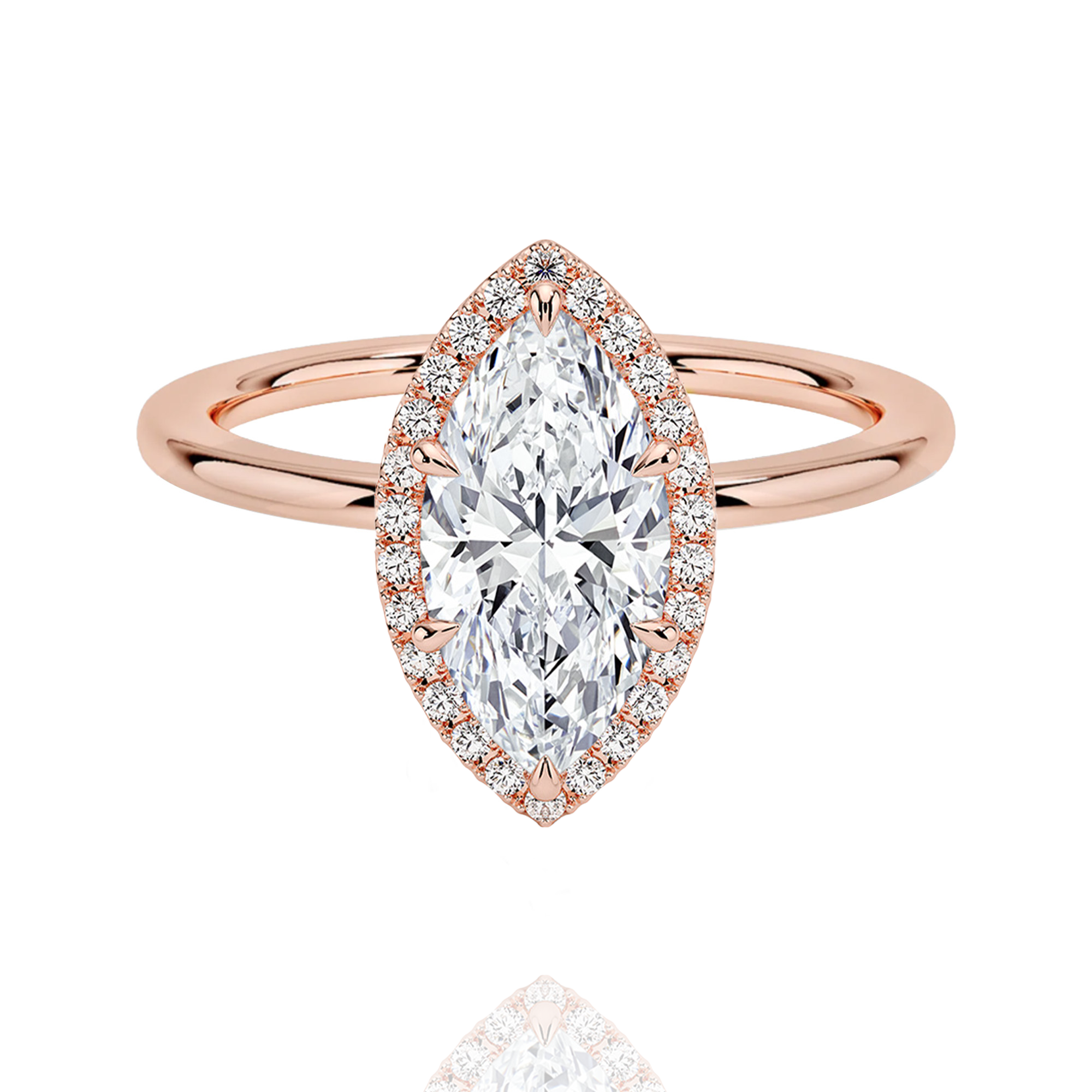 Classic Halo Marqise Lab Grown Ring