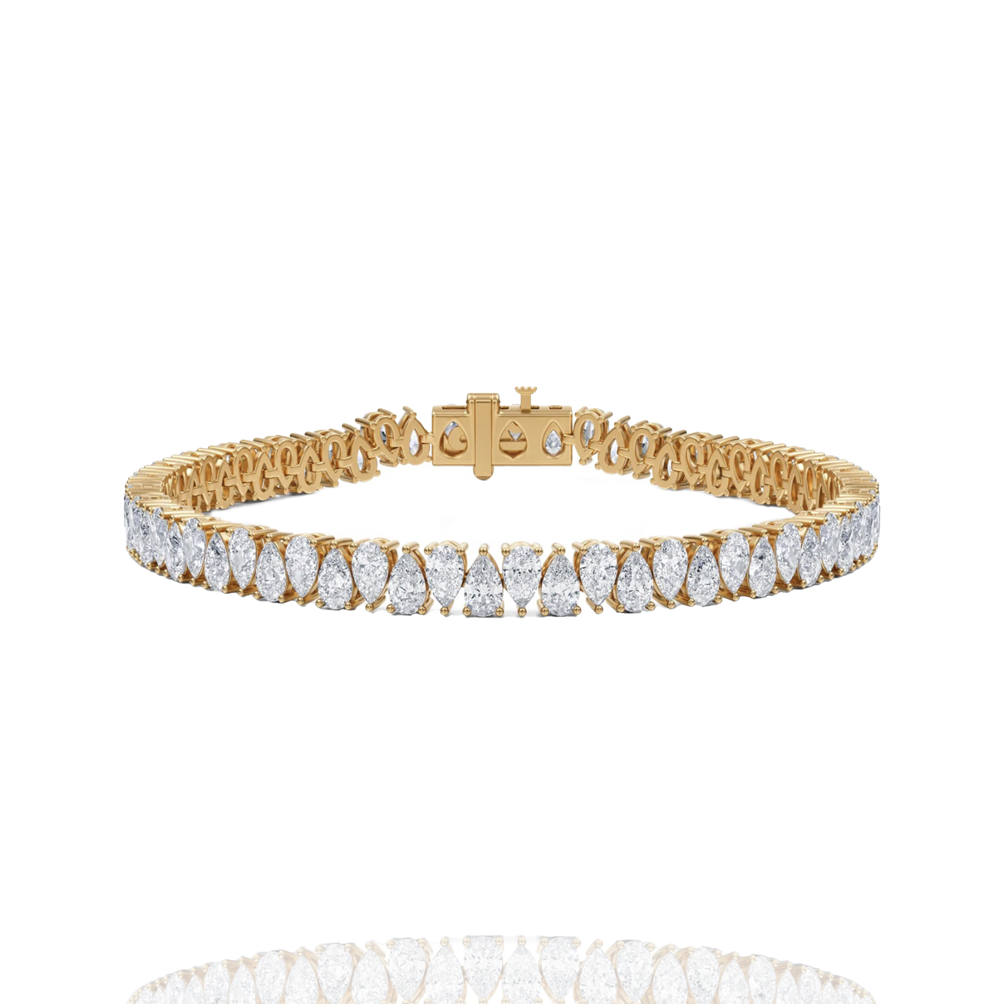 0.25 pointer classic Pear lab grown solitaire tennis bracelet