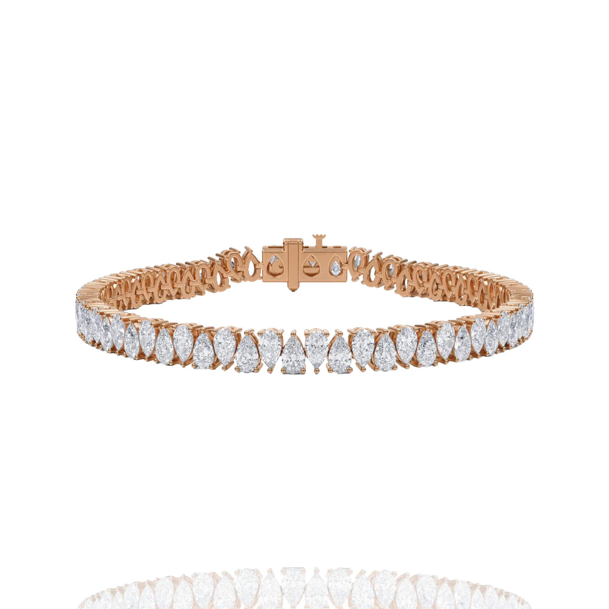 0.25 pointer classic Pear lab grown solitaire tennis bracelet