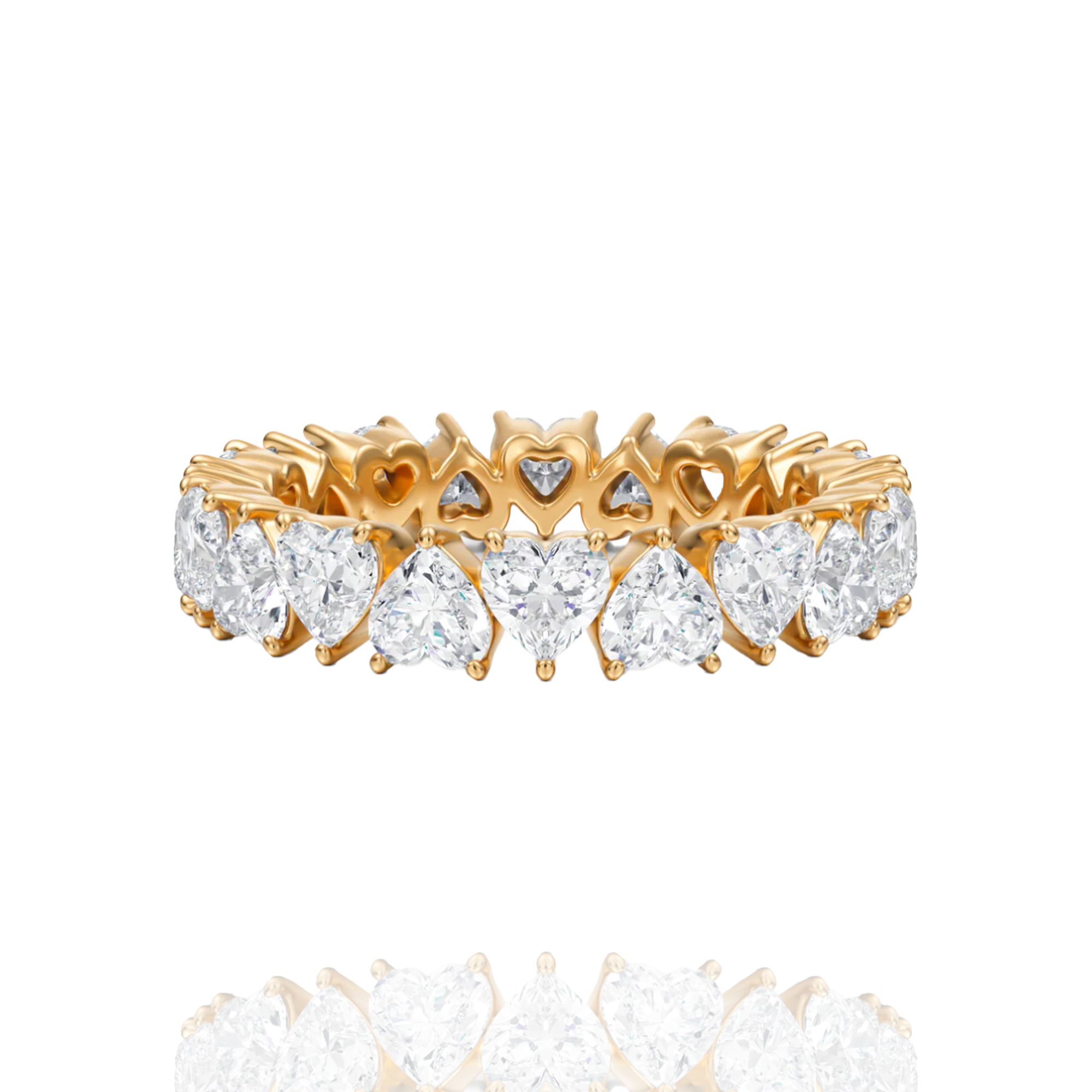 classic Heart lab grown solitaire eternity band