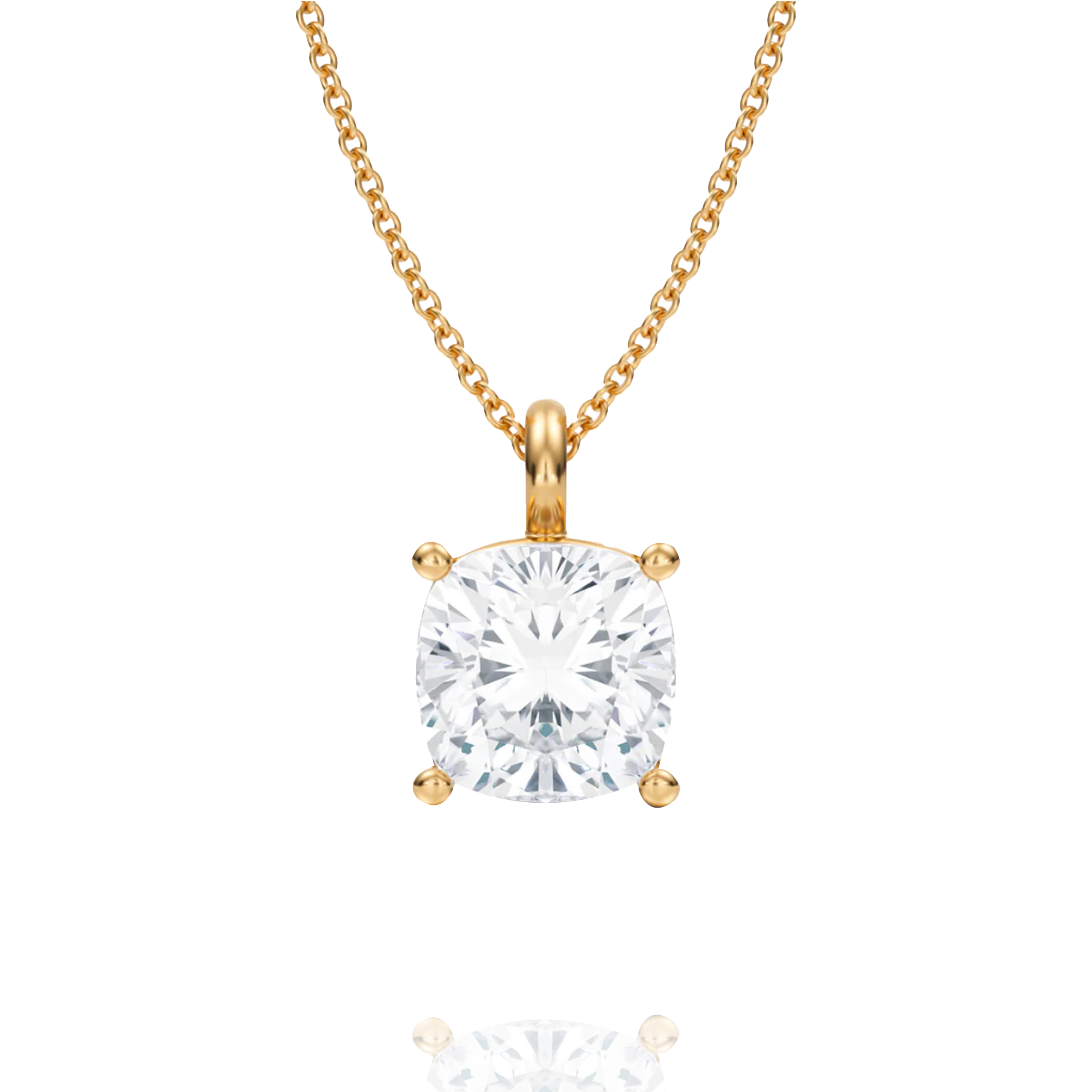 classic cushion lab grown solitaire pendant