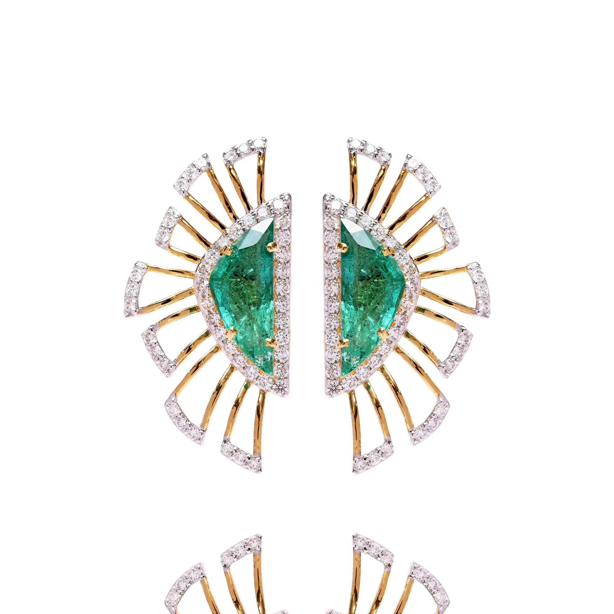 Celosia Emerald Diamond Earrings
