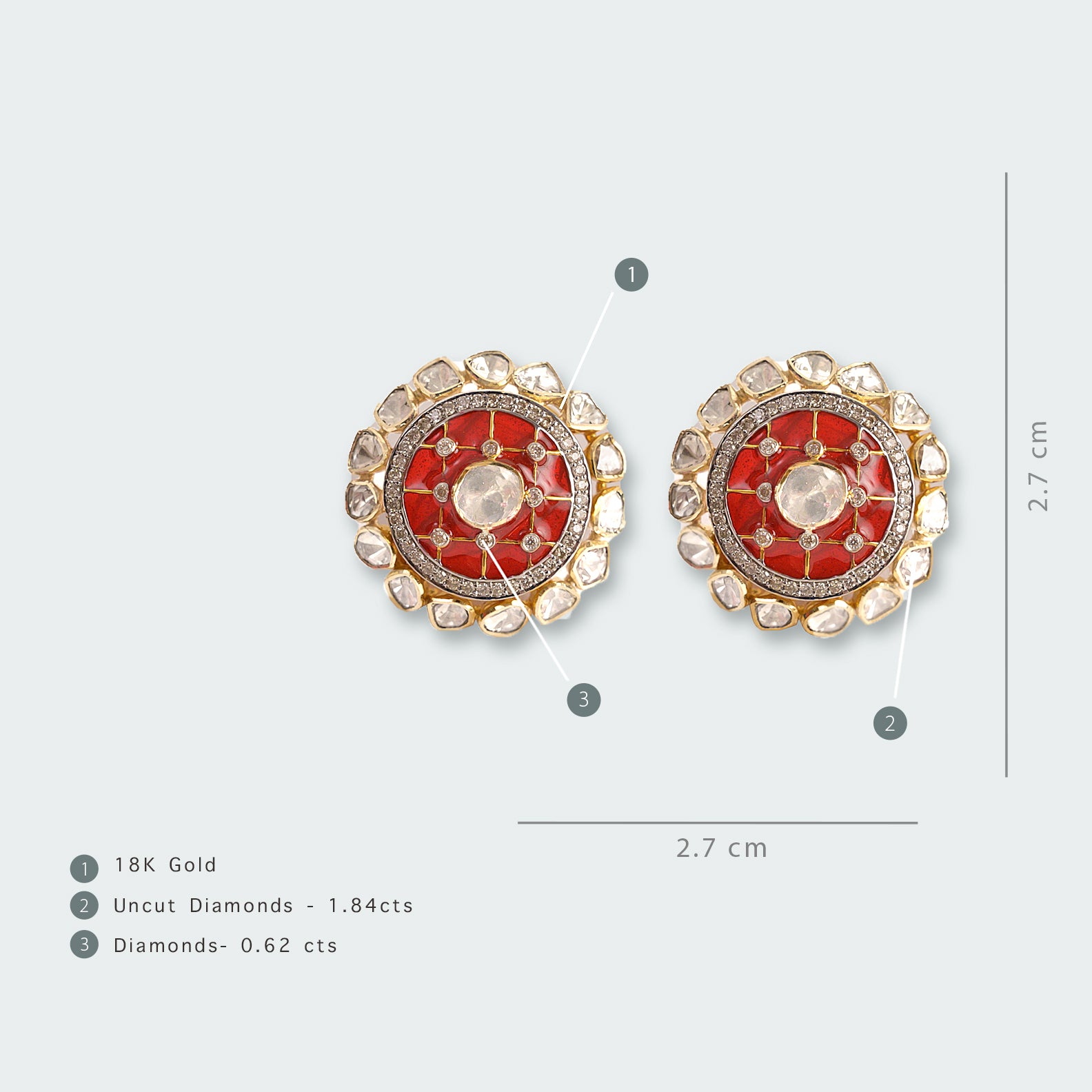 Layla Ruby Polki Earrings