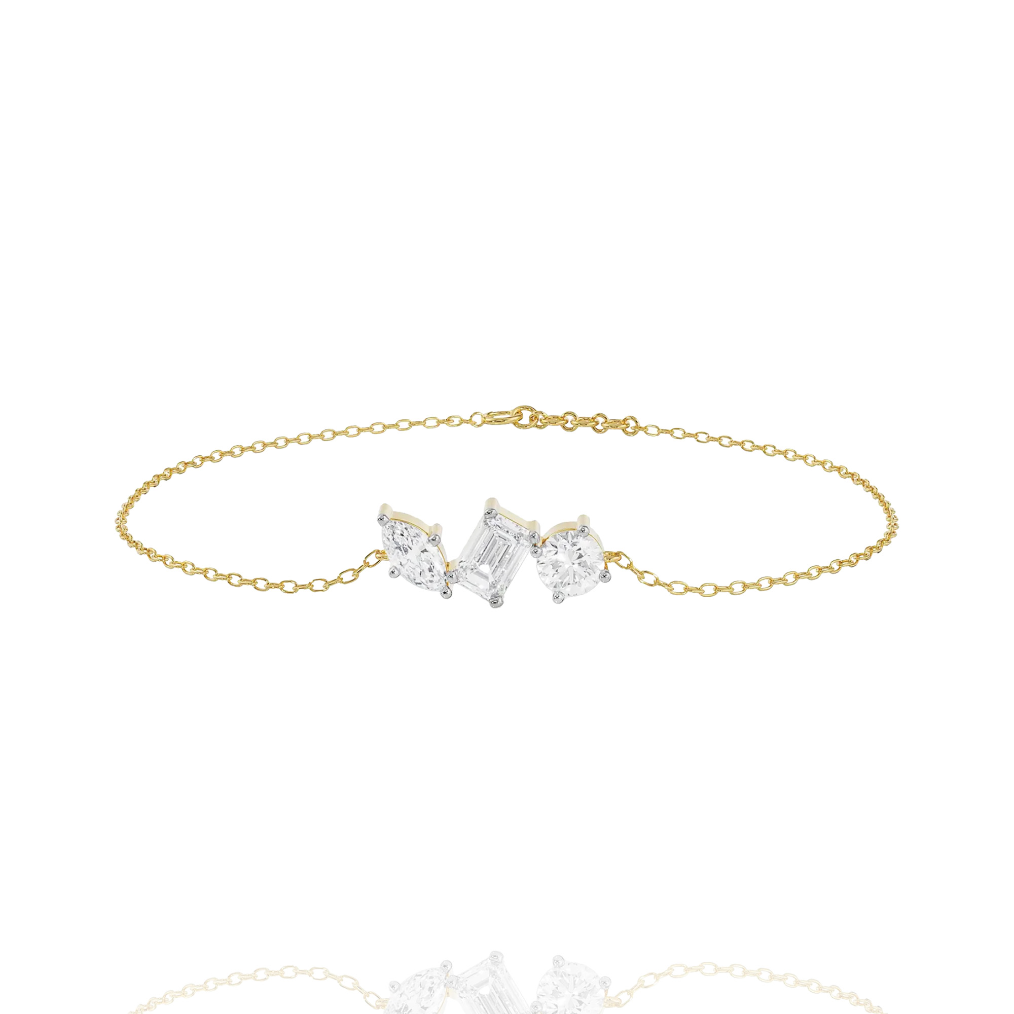 Lab-Grown Solitaire Tricut Bracelet