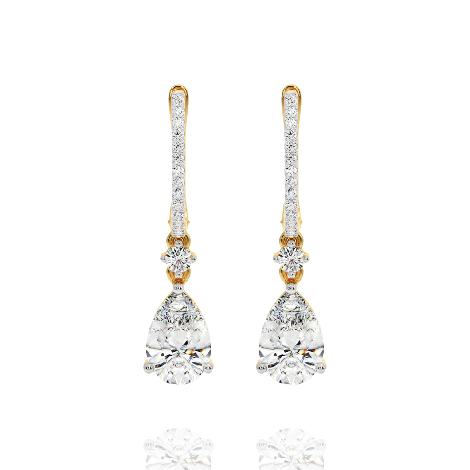Lab-Grown Solitaire Drop Dangling Earrings