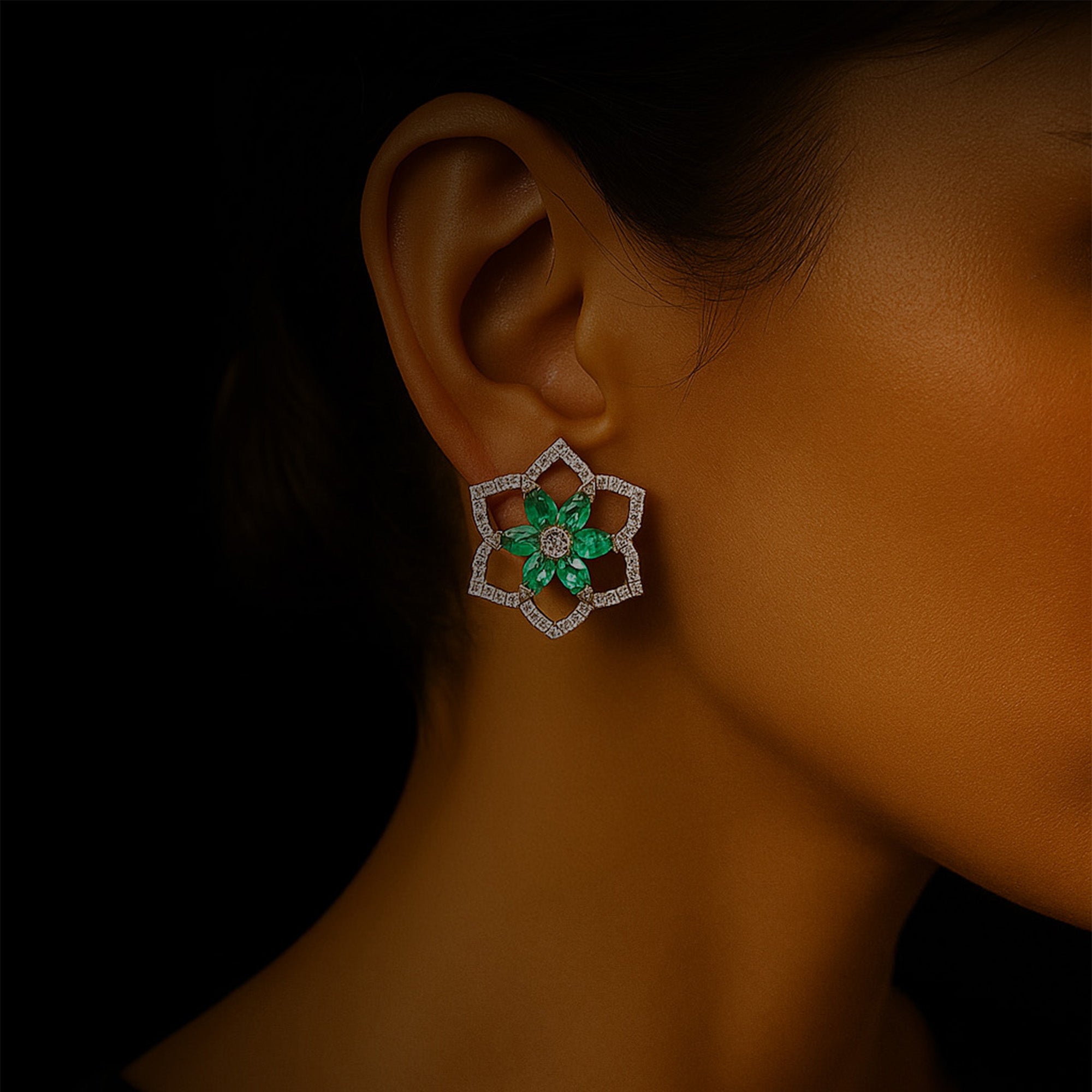 Bloom Emerald Earrings