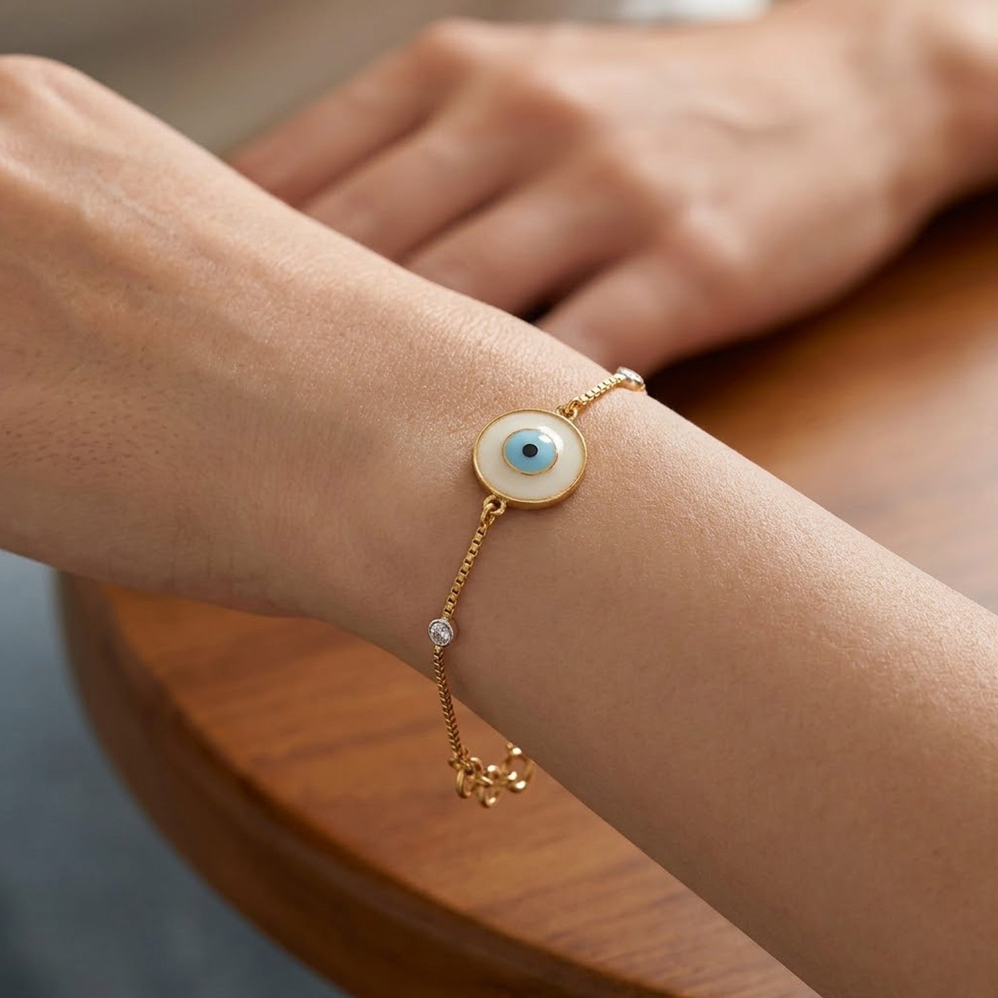 Round Evil Eye Diamond Bracelet