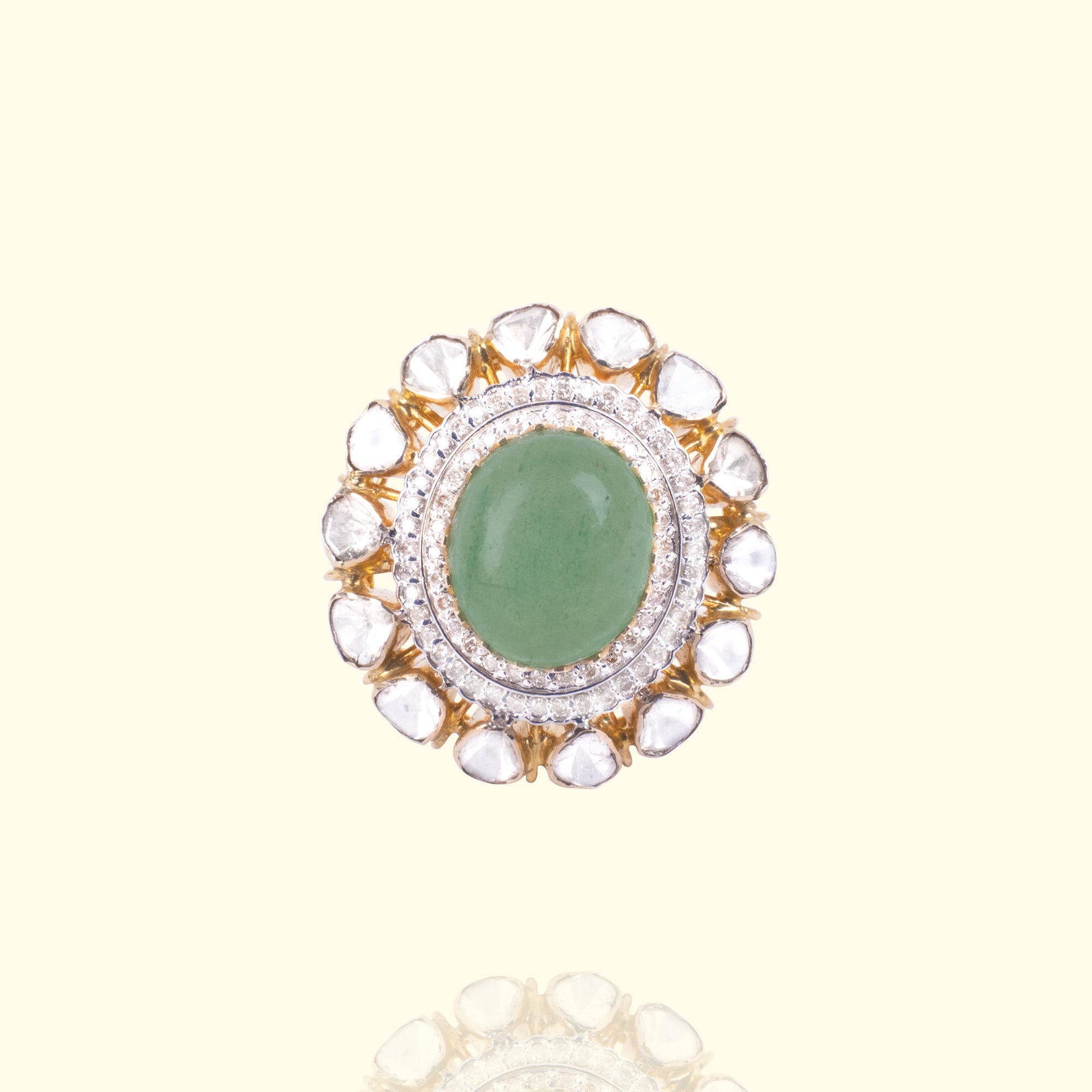 Nazm Emerald Polki Ring