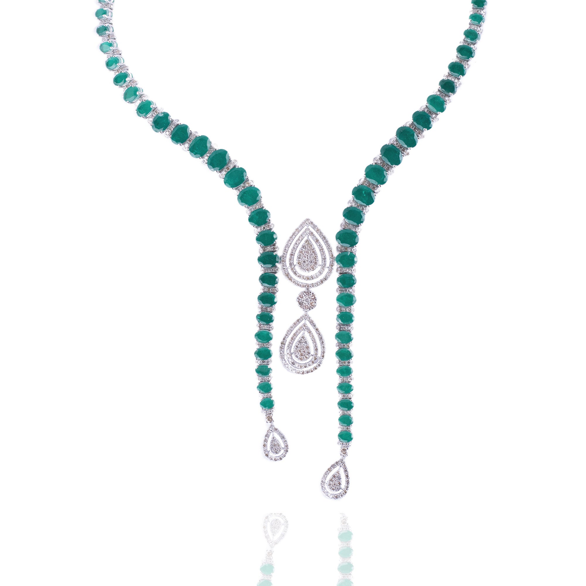 Elaya Emerald Diamond Necklace