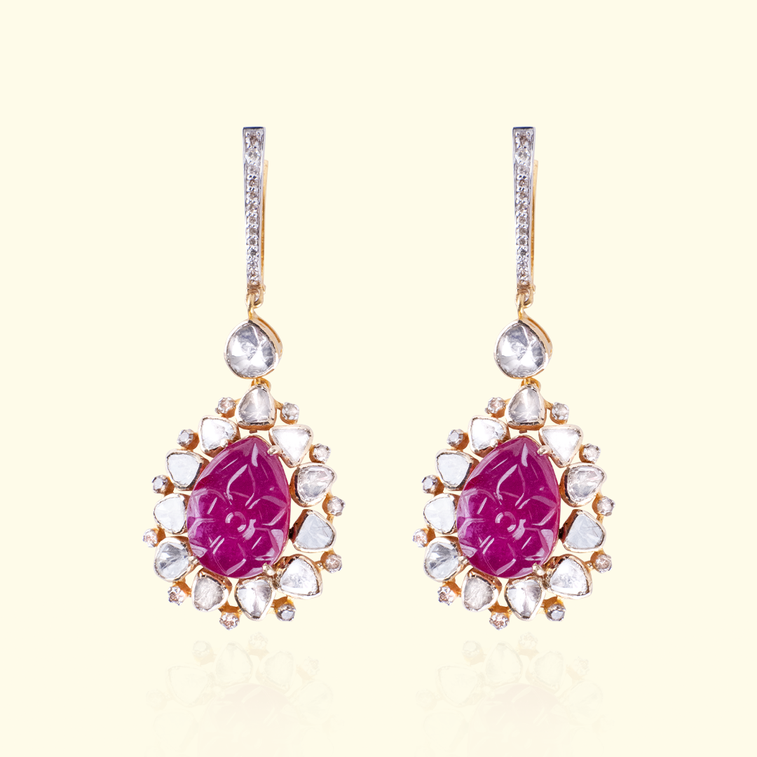 Kior Ruby Polki Earrings