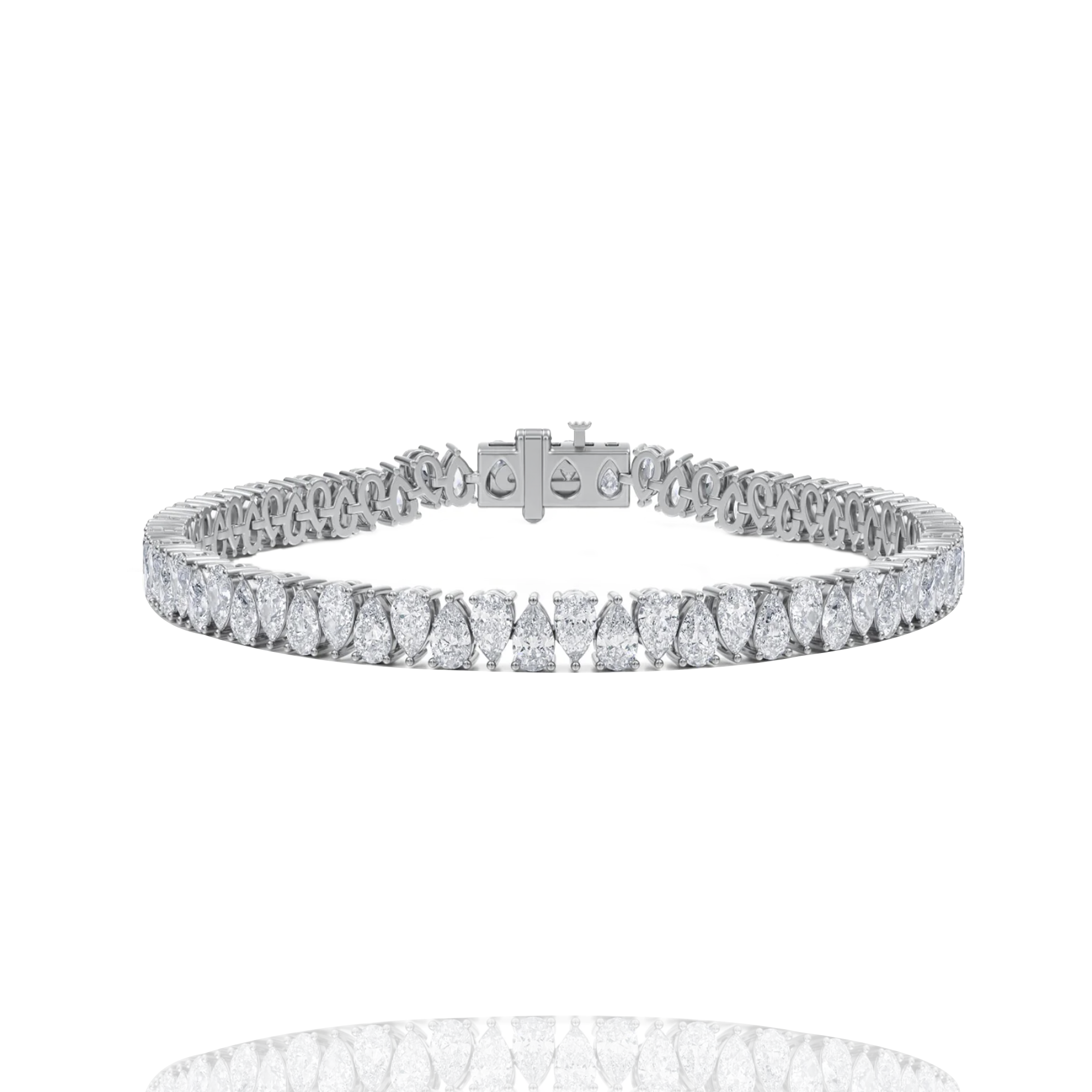 0.25 pointer classic Pear lab grown solitaire tennis bracelet