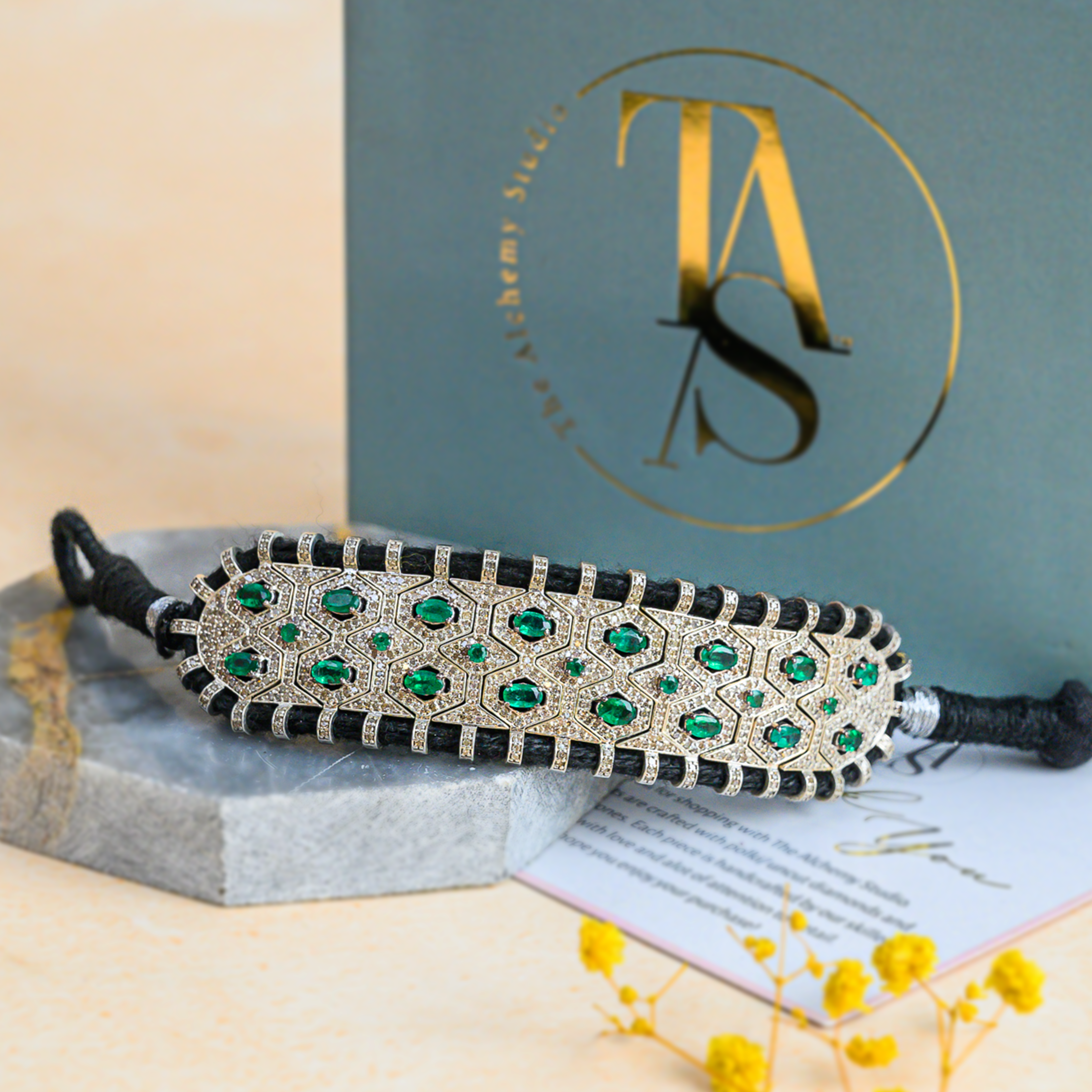 Alyissa Diamond Emerald Bracelet