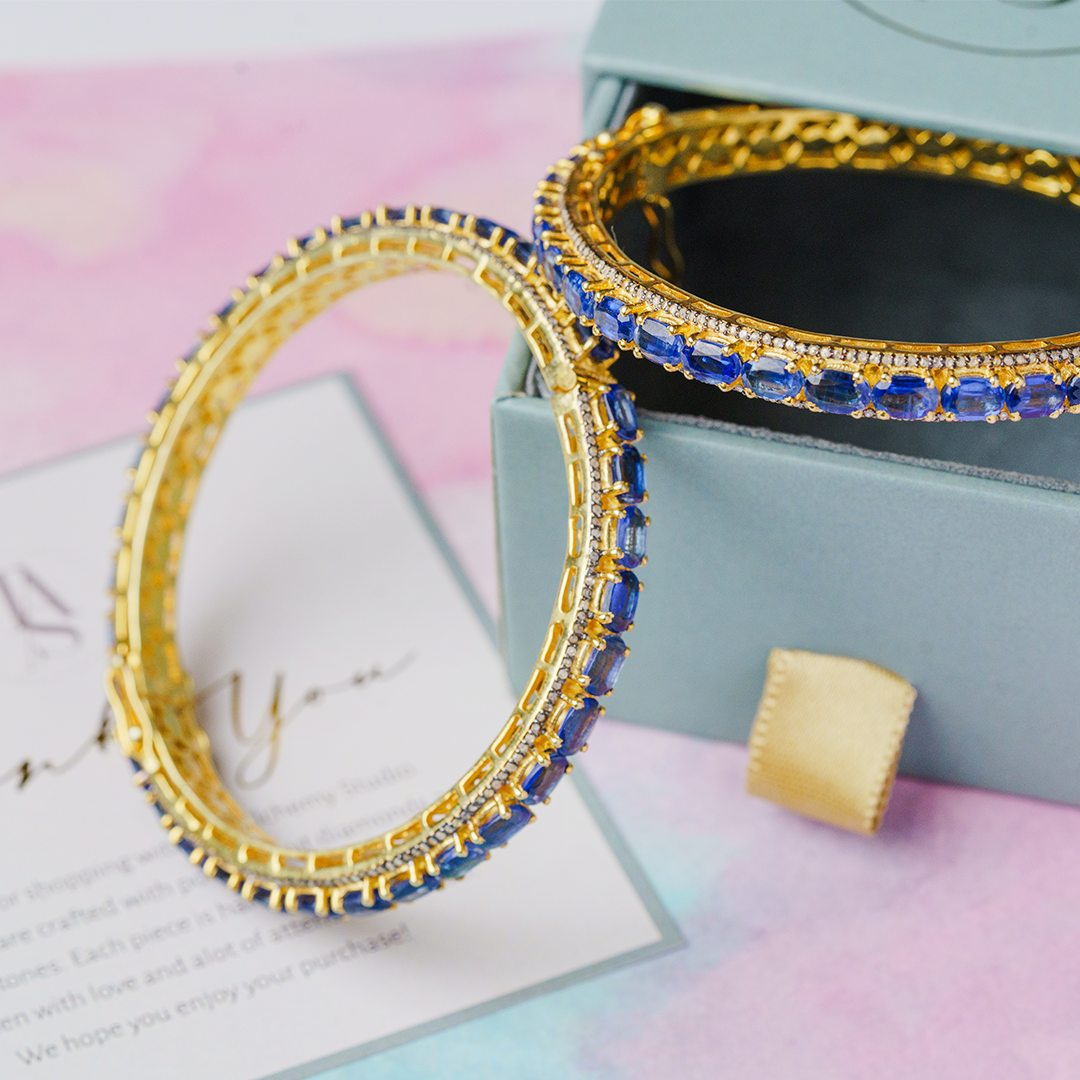 Midnight Diamond Sapphire Bangle