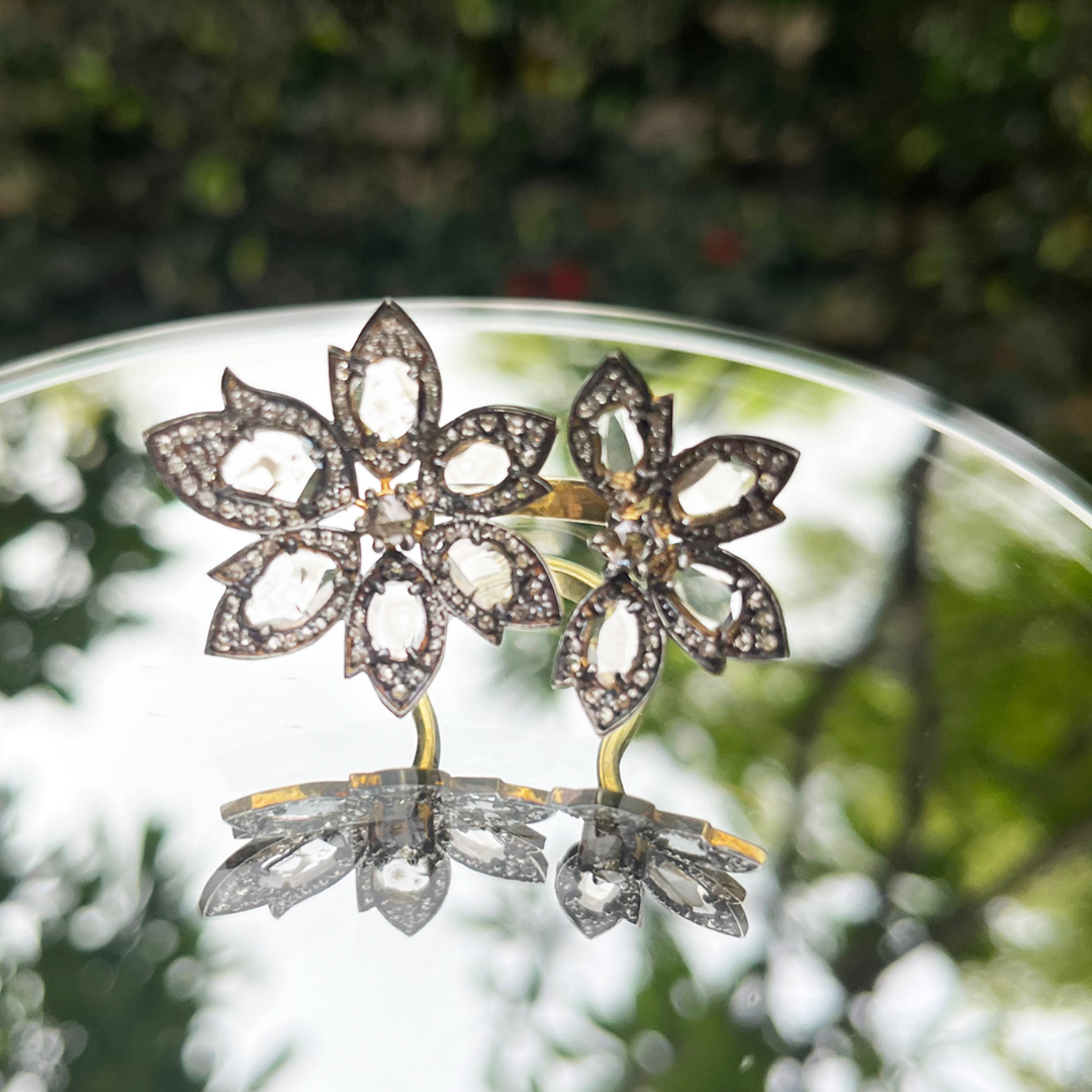 Dual Asymmetric Polki Ring