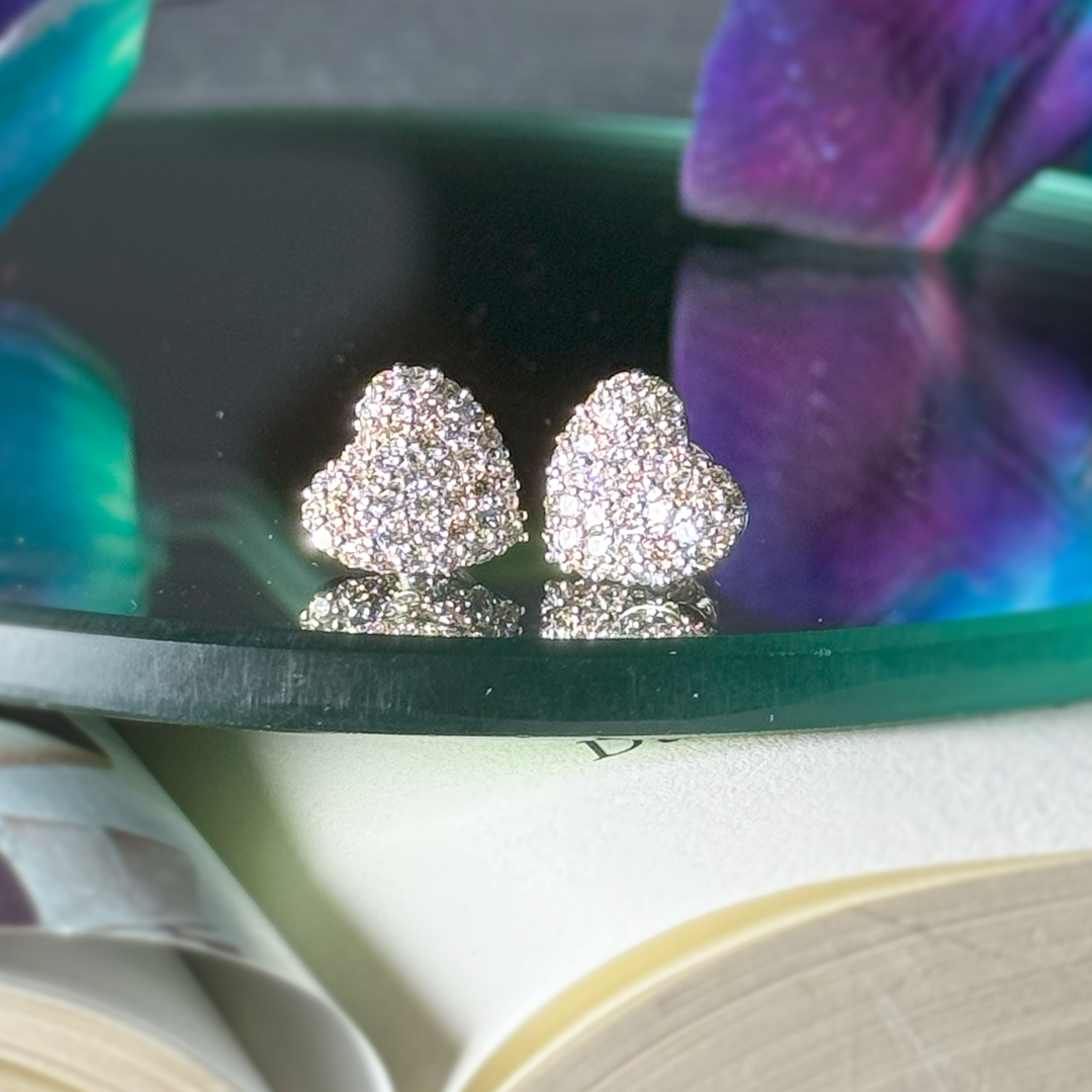 Heart Diamond Studs