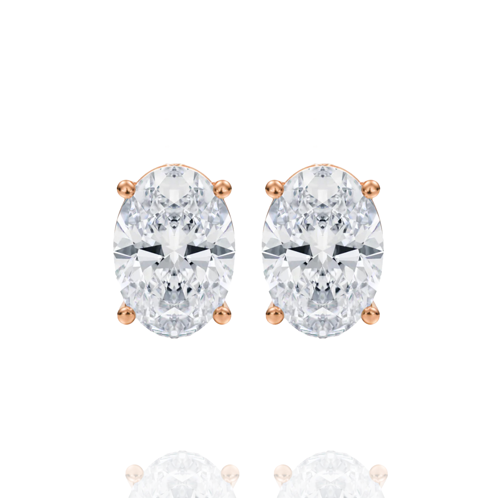 Classic Oval Lab Grown Solitaire Earrings