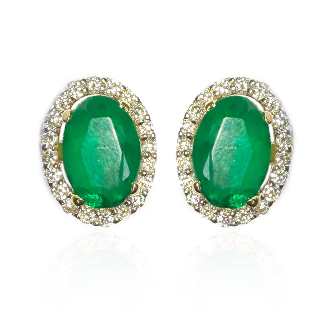 Emerald Halo Studs