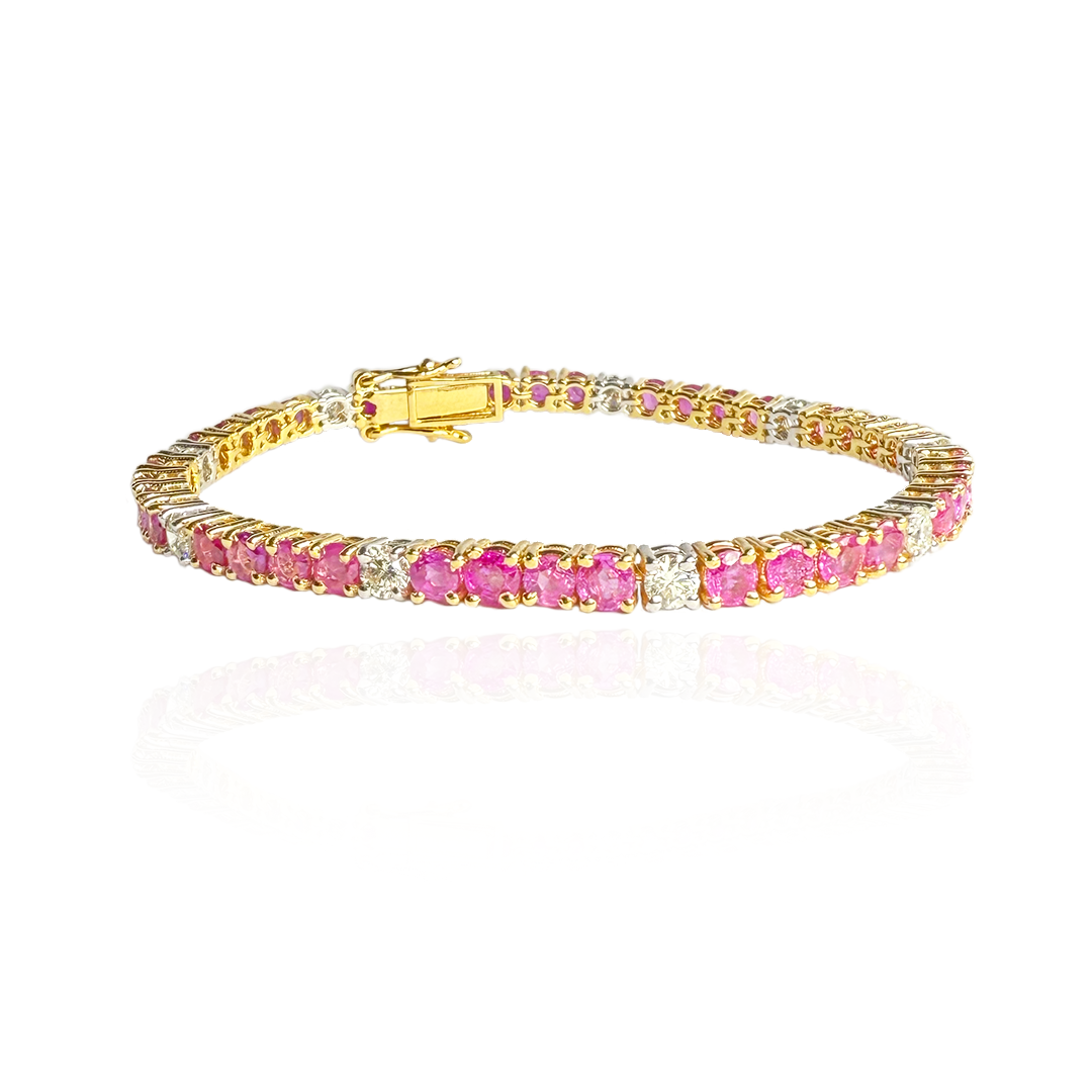 Ruby and Diamond Tennis Bracelet