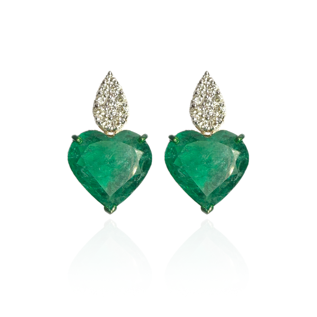 Emerald Heart Earrings