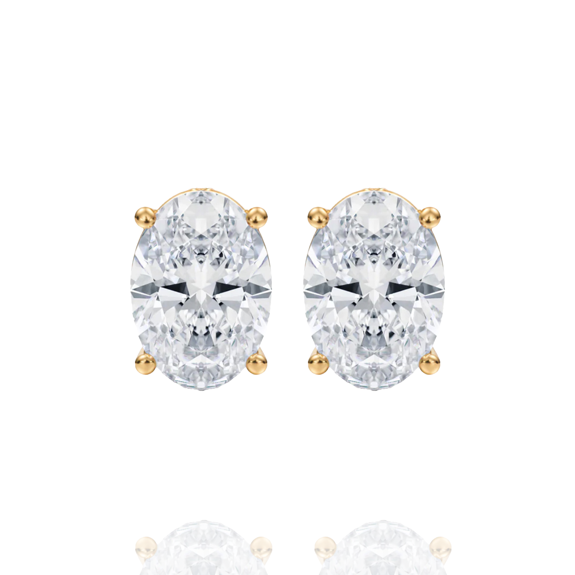 Classic Oval Lab Grown Solitaire Earrings