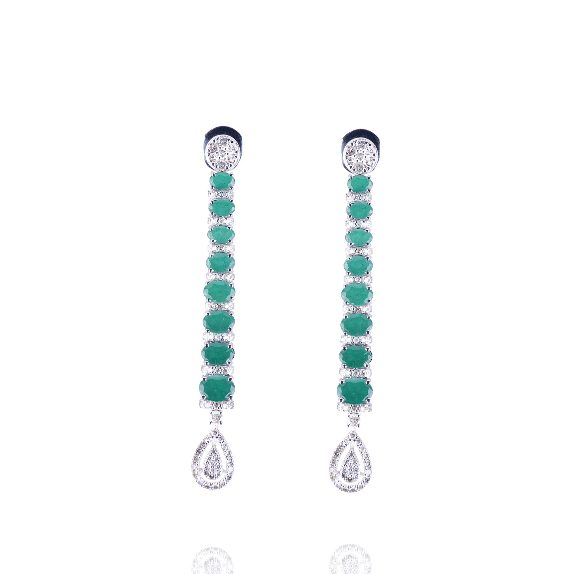 Elaya Emerald Diamond Earrings