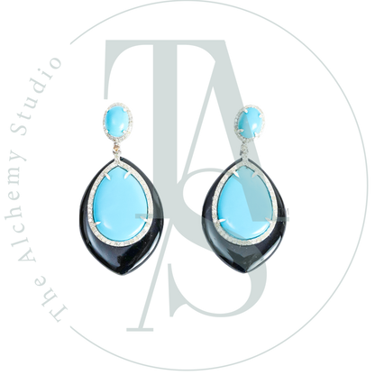 Azriel Turquoise and Black Onyx Earrings