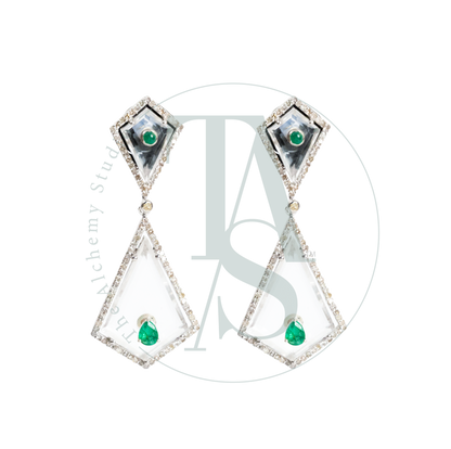 Clarabelle Emerald and Crystal Earrings