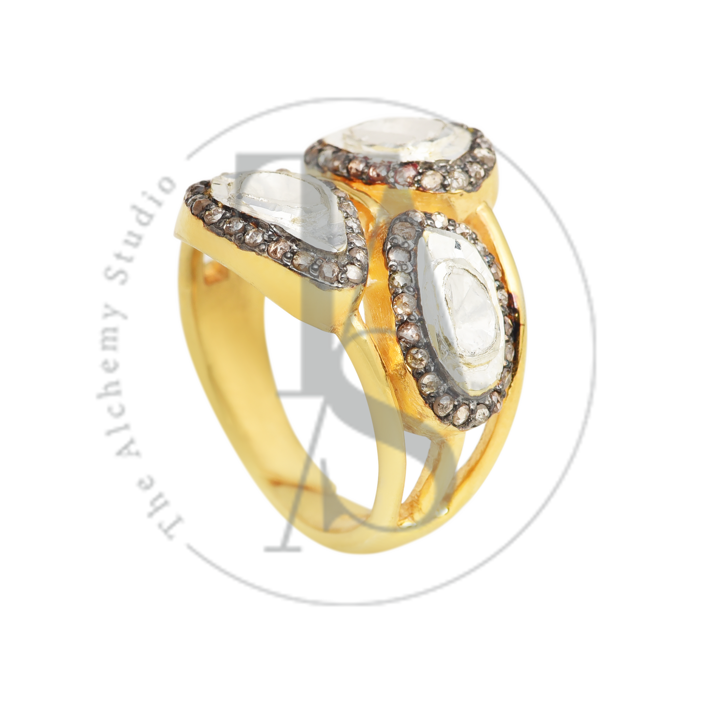 TAS 3 Piece Uncut Diamond Ring