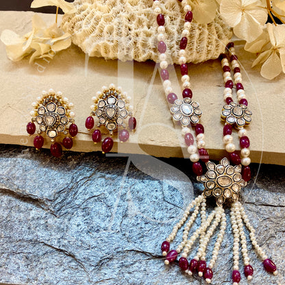 Ruby Wildflower Uncut Diamond Earrings