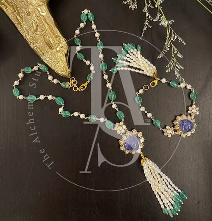 Marella Tanzanite and Uncut Diamond Necklace