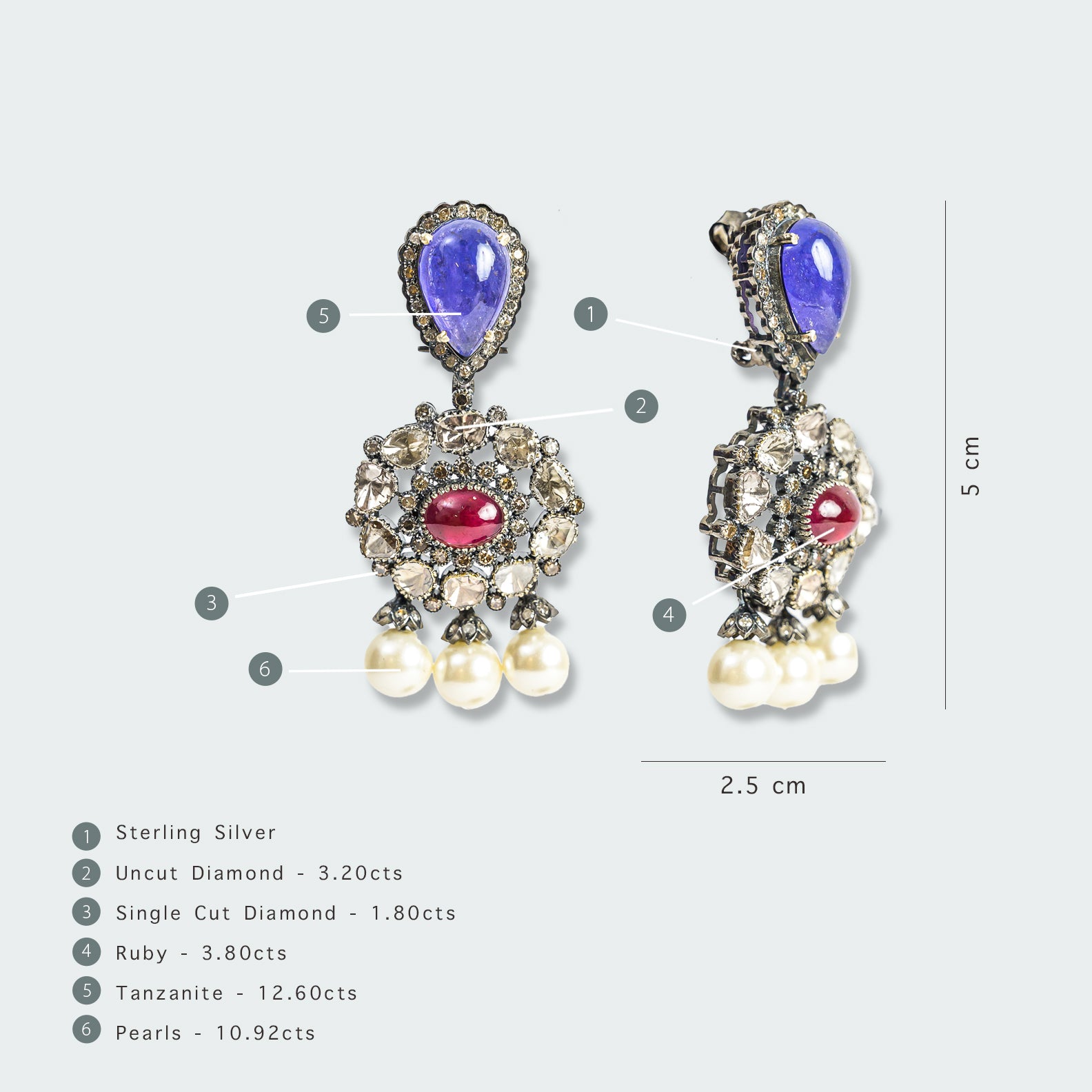 Diamond and Ruby Earrings 0.31ct 9k Yellow Gold