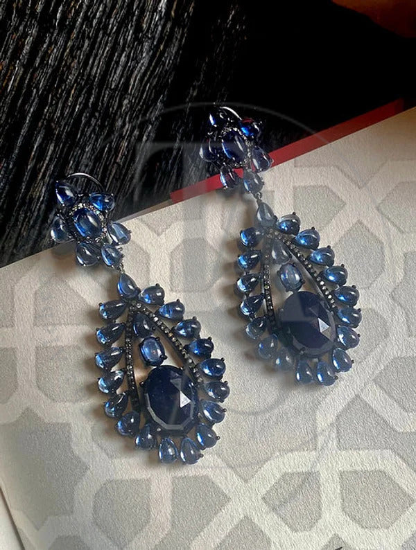 Kynite and Blue Sapphire Earrings