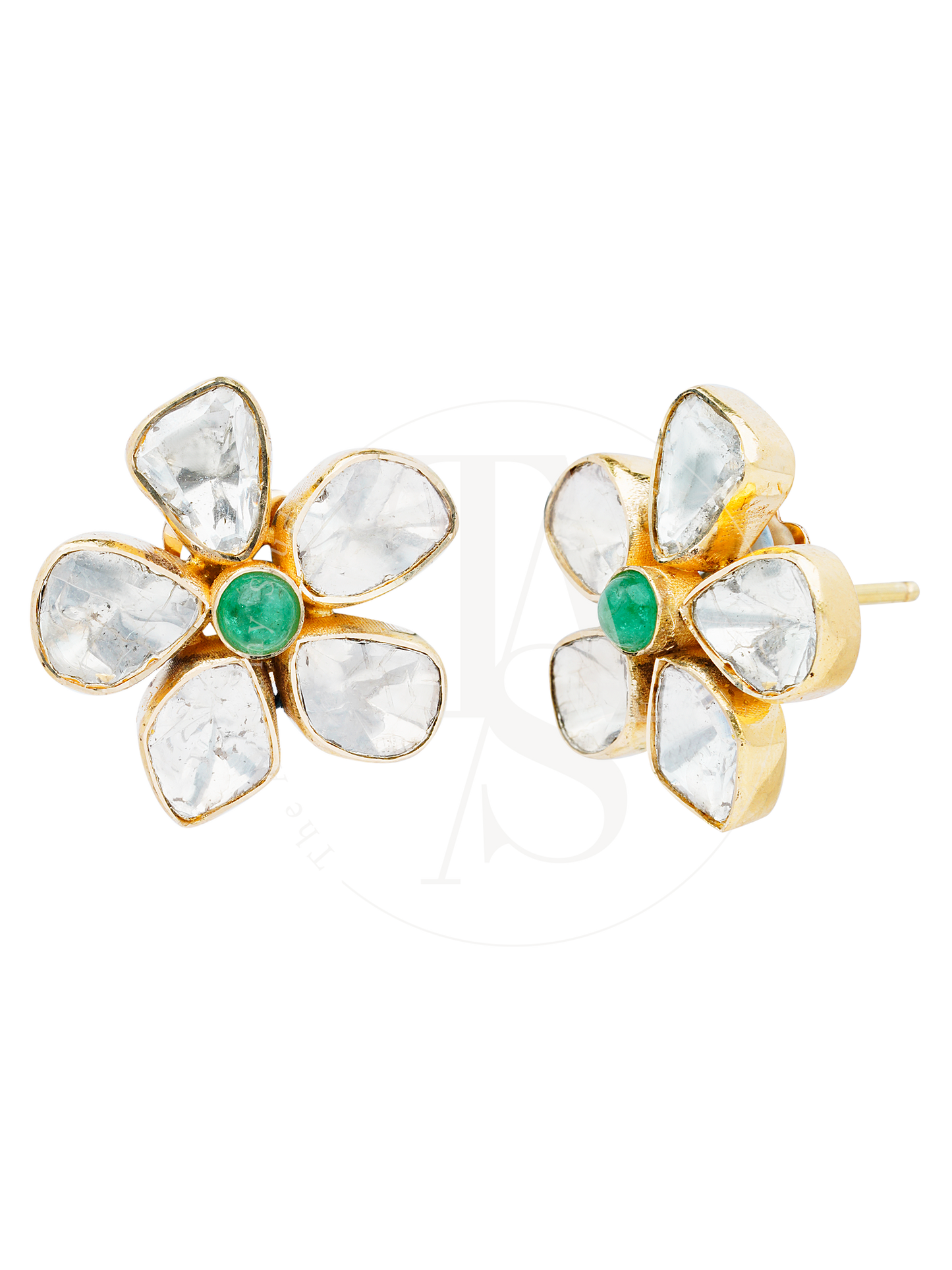 Petite Fleur  Uncut Diamond Earrings