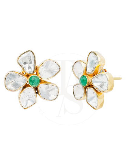Petite Fleur  Uncut Diamond Earrings