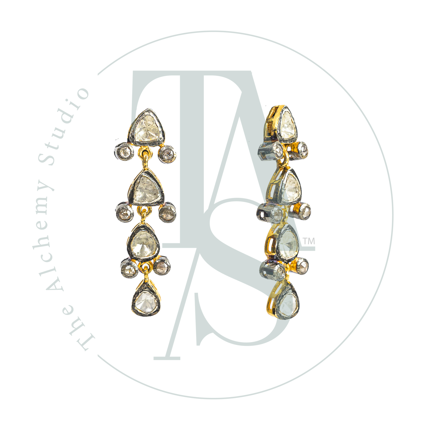 Abella Uncut Diamond Dangling Earrings
