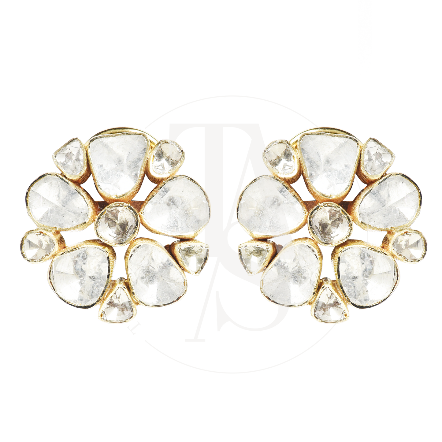 Starre Flower Uncut Diamond Earrings
