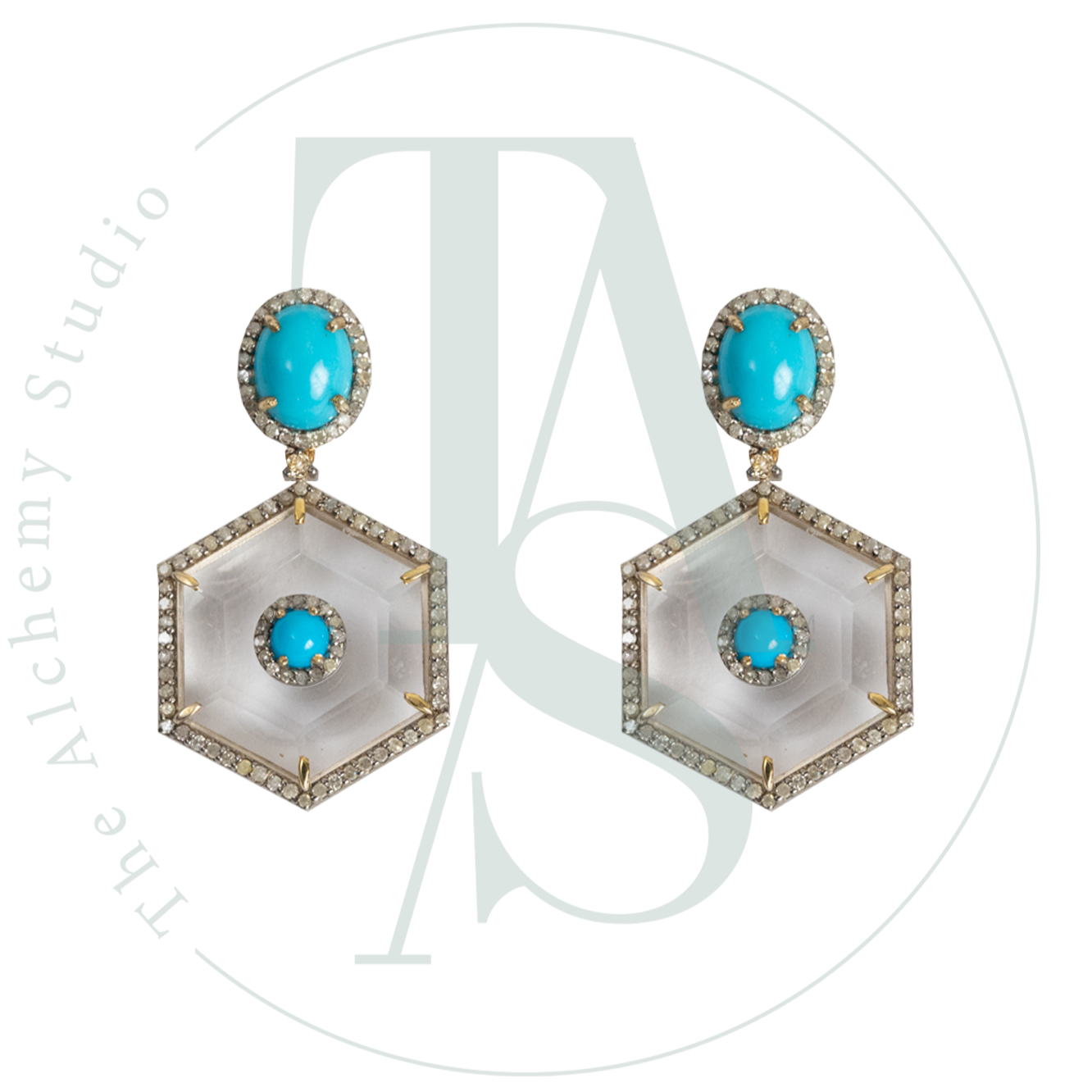 Bijou Turquoise and Crystal Earrings