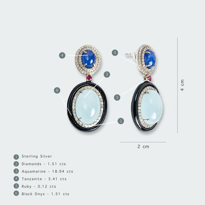 Dritan Tanzanite and Moonstone Earrings