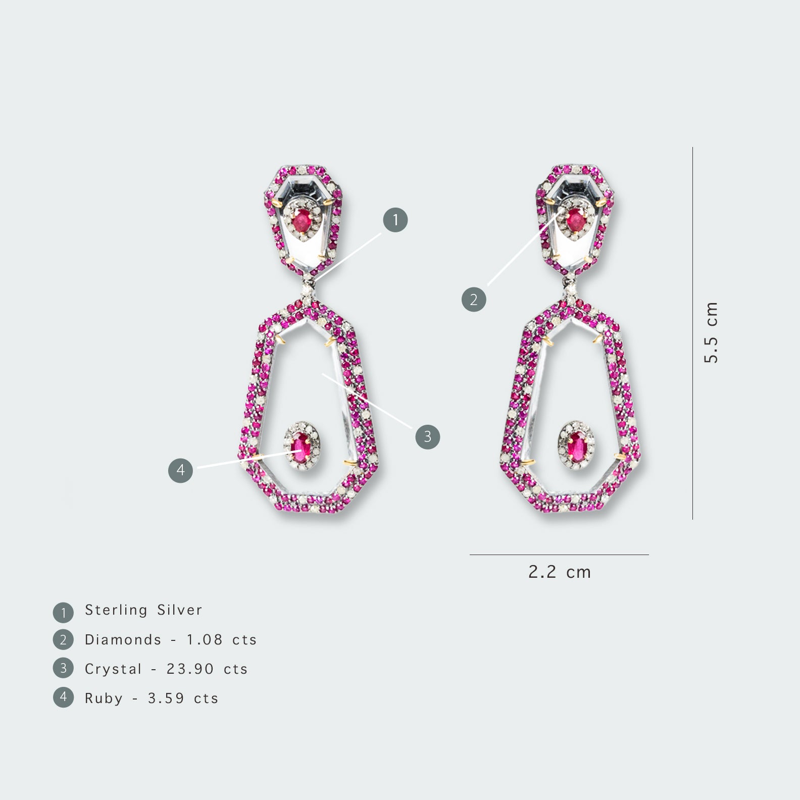 Estele Ruby Earrings